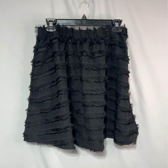 Woman’s black fringe skirt with pockets. Size 10. - Picture 2 of 10
